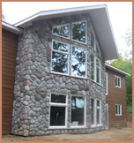 Side View of Stone House Front and Windows